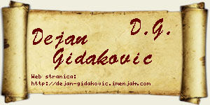 Dejan Gidaković vizit kartica